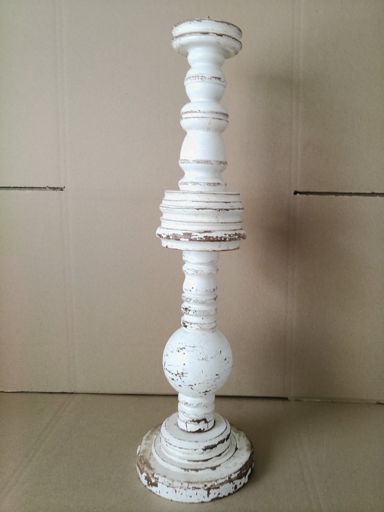 Vintage houten kandelaar 65cm Opknapper - Afbeelding 25