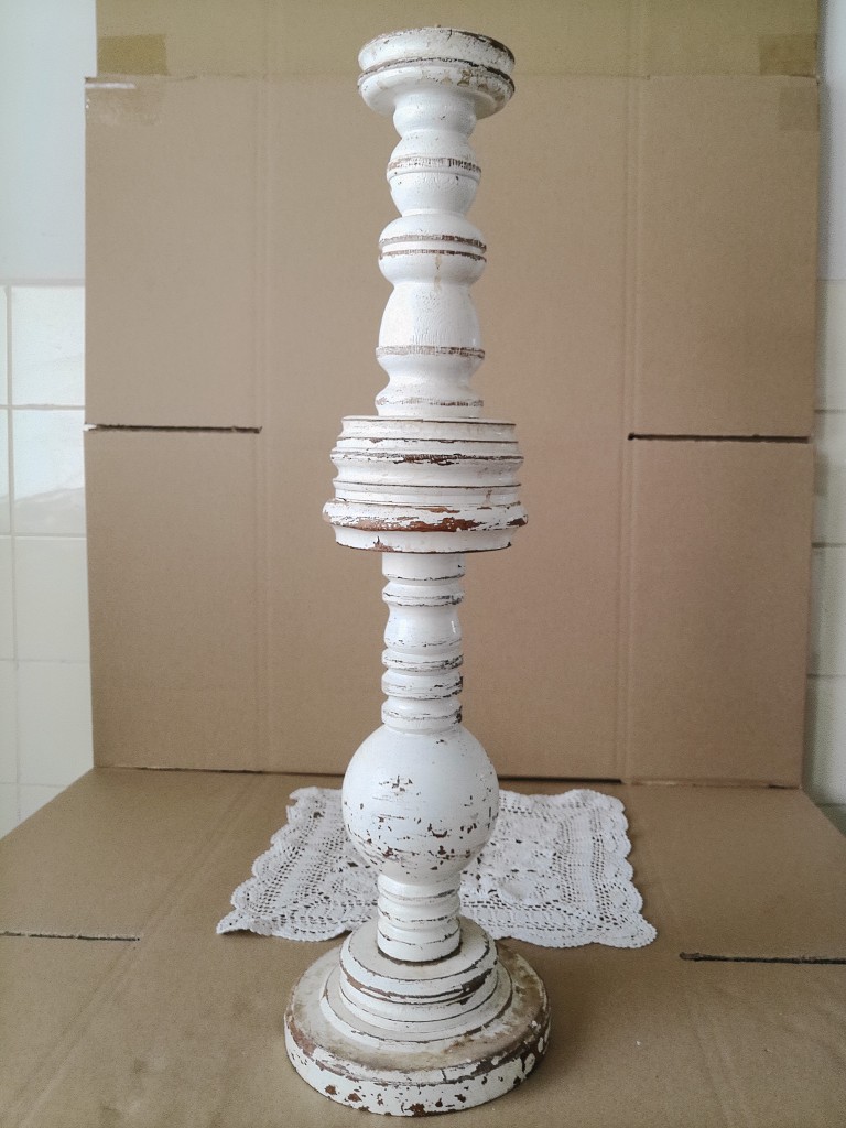 Vintage houten kandelaar 65cm Opknapper - Afbeelding 31