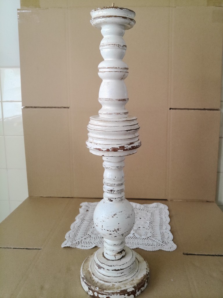 Vintage houten kandelaar 65cm Opknapper - Afbeelding 32