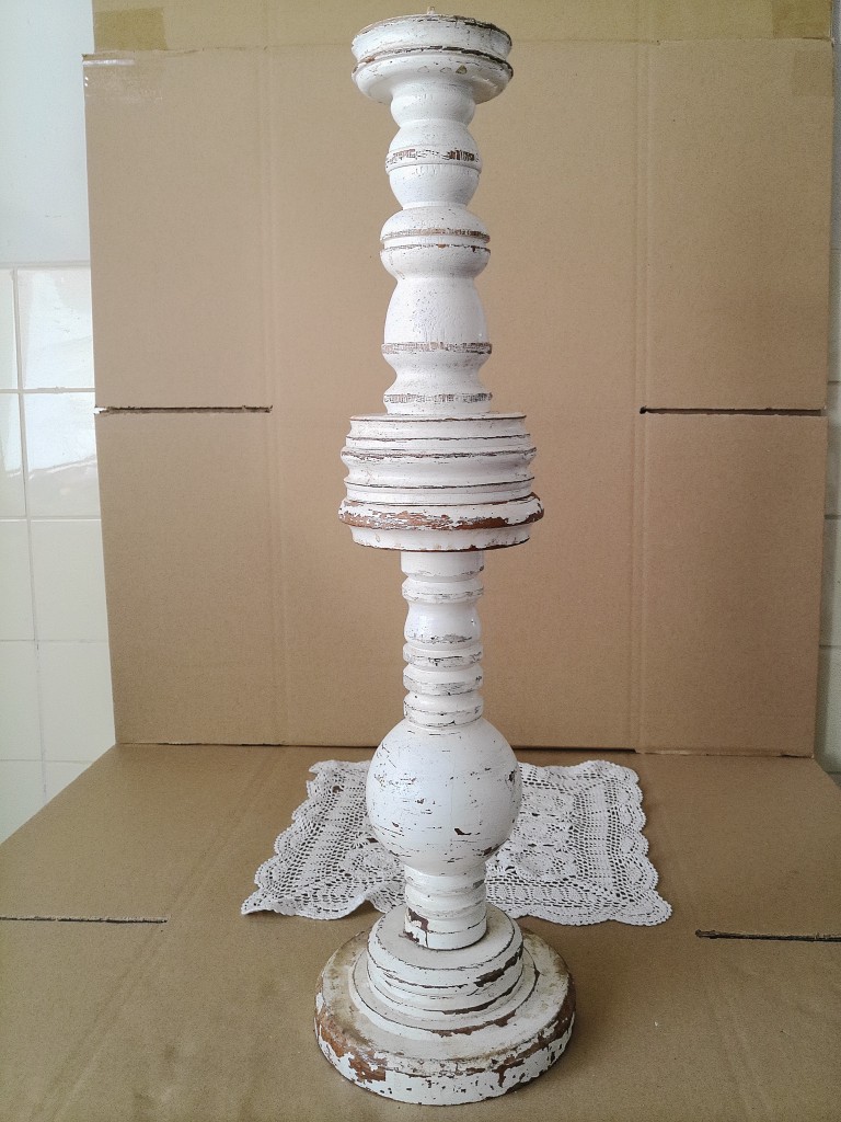 Vintage houten kandelaar 65cm Opknapper - Afbeelding 33