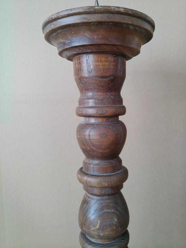 Vintage houten kandelaar 51cm - Afbeelding 3