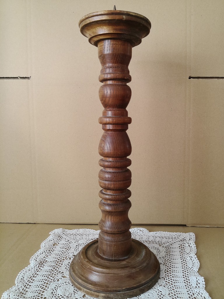 Vintage houten kandelaar 51cm - Afbeelding 6