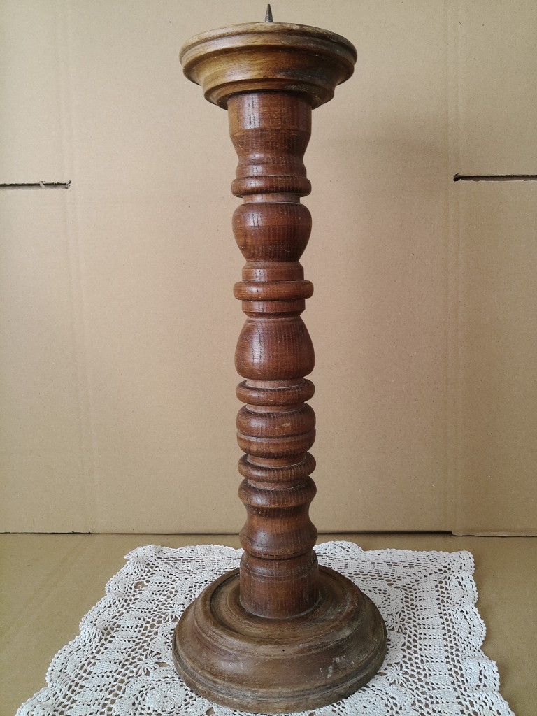 Vintage houten kandelaar 51cm - Afbeelding 8