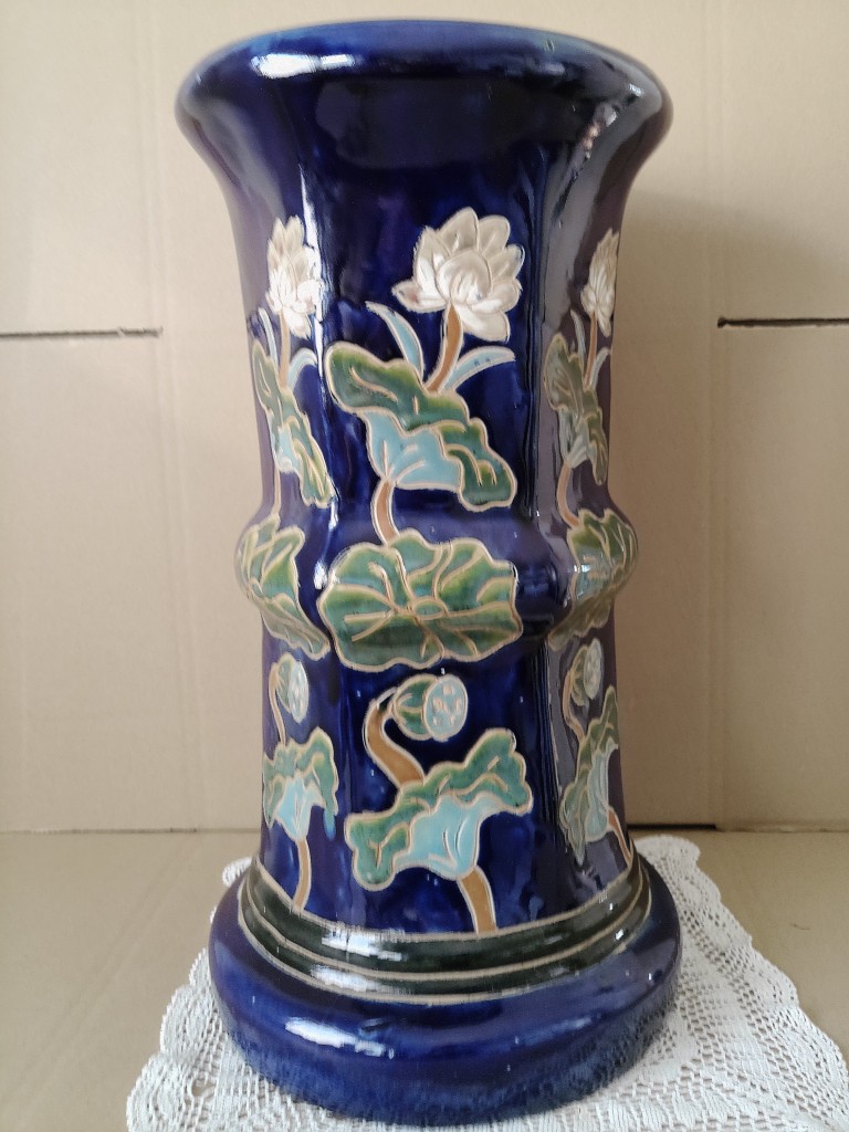 Vintage aardewerk zuil kobaltblauw 53cm - Afbeelding 31
