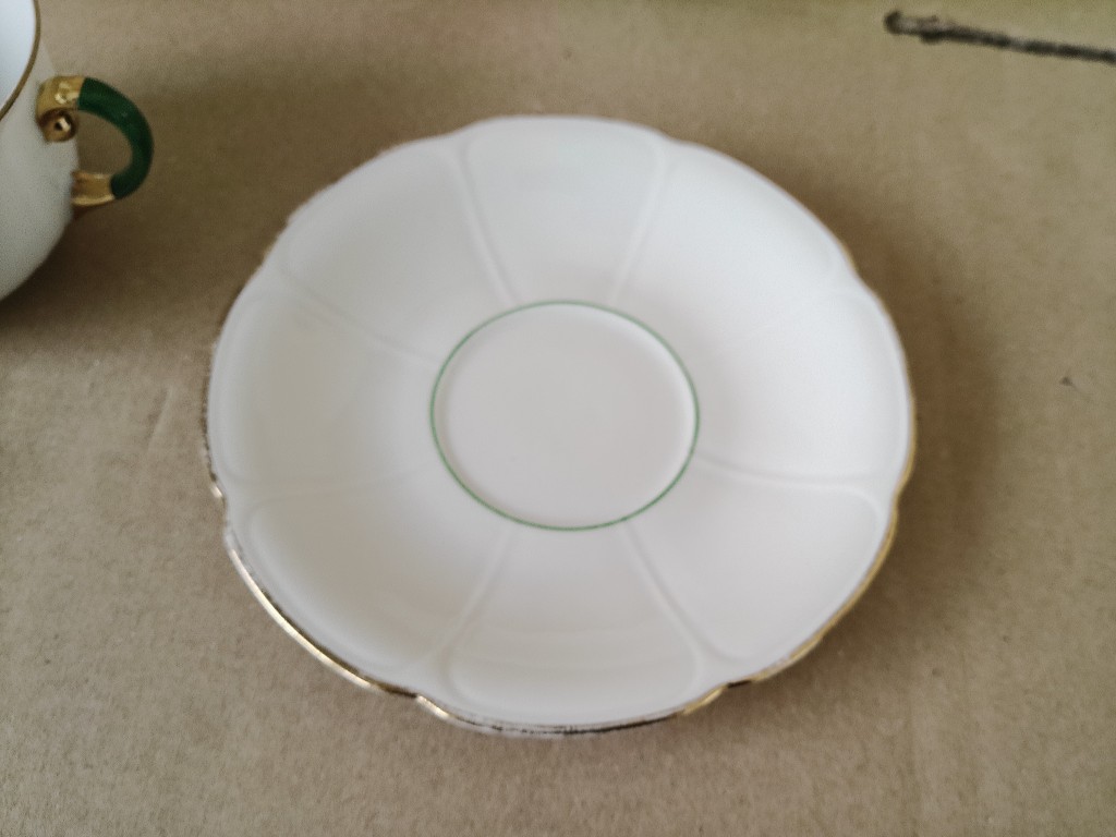 Vintage verguld porseleinen theeservies koffieservies Striegau - Afbeelding 16