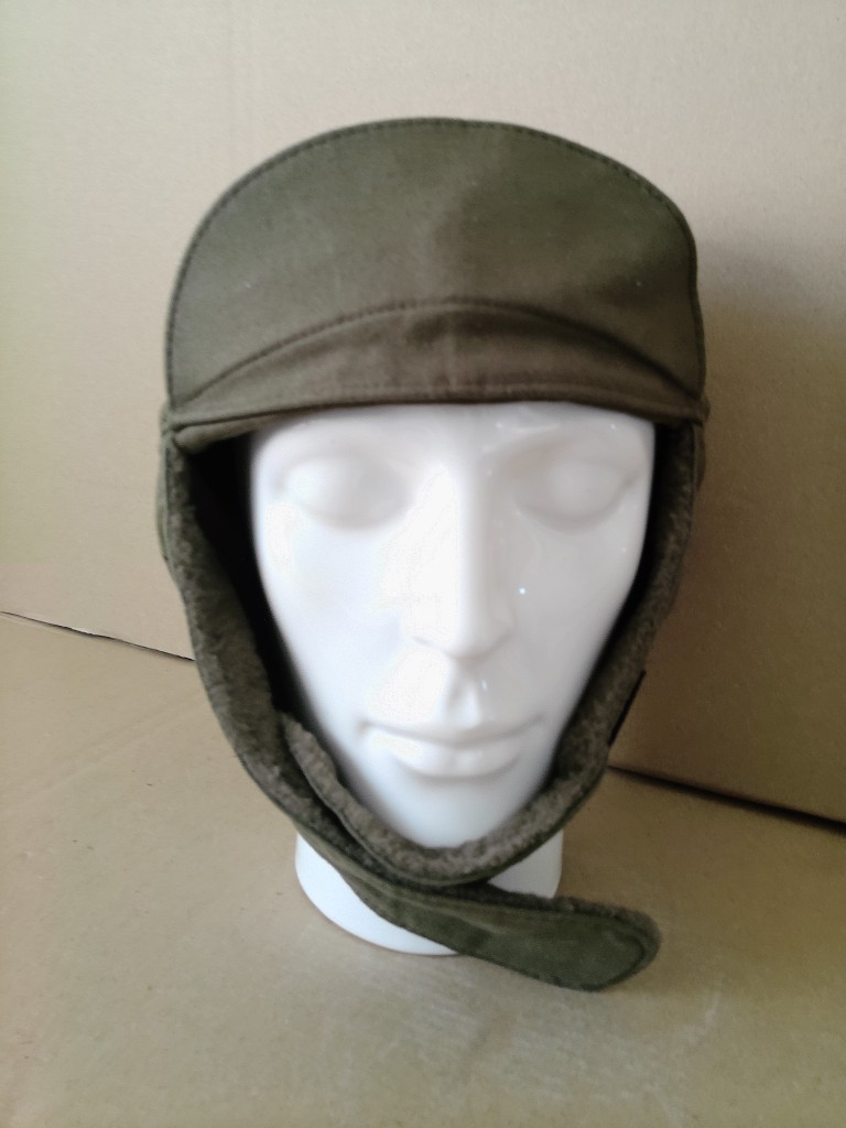 Vintage leger pet veldpet bontgevoerd Maat 59 Landmacht - Afbeelding 3