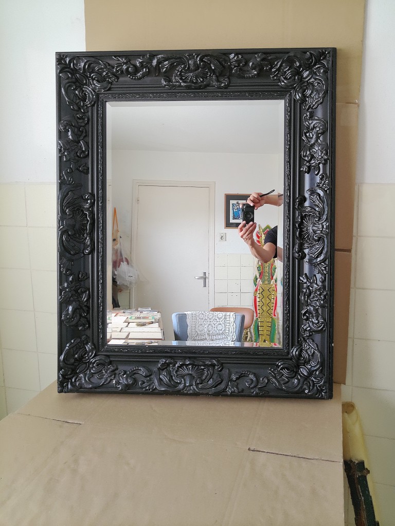 Zwarte facet geslepen spiegel 76x96cm barok stijl - Afbeelding 28