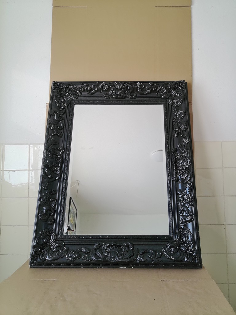 Zwarte facet geslepen spiegel 76x96cm barok stijl - Afbeelding 29