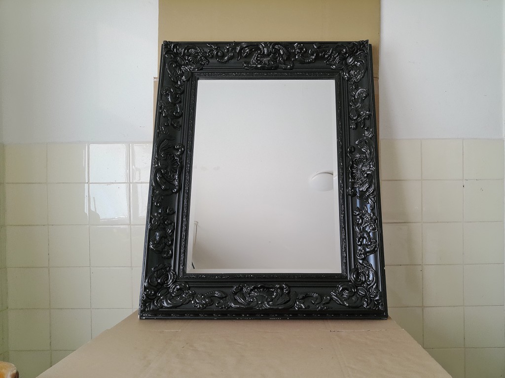 Zwarte facet geslepen spiegel 76x96cm barok stijl - Afbeelding 30