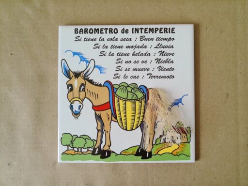 Spaanse tegel met ezel Barometro de intemperie