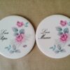 Set vintage tegeltjes Leve Papa en Leve Mama 9cm