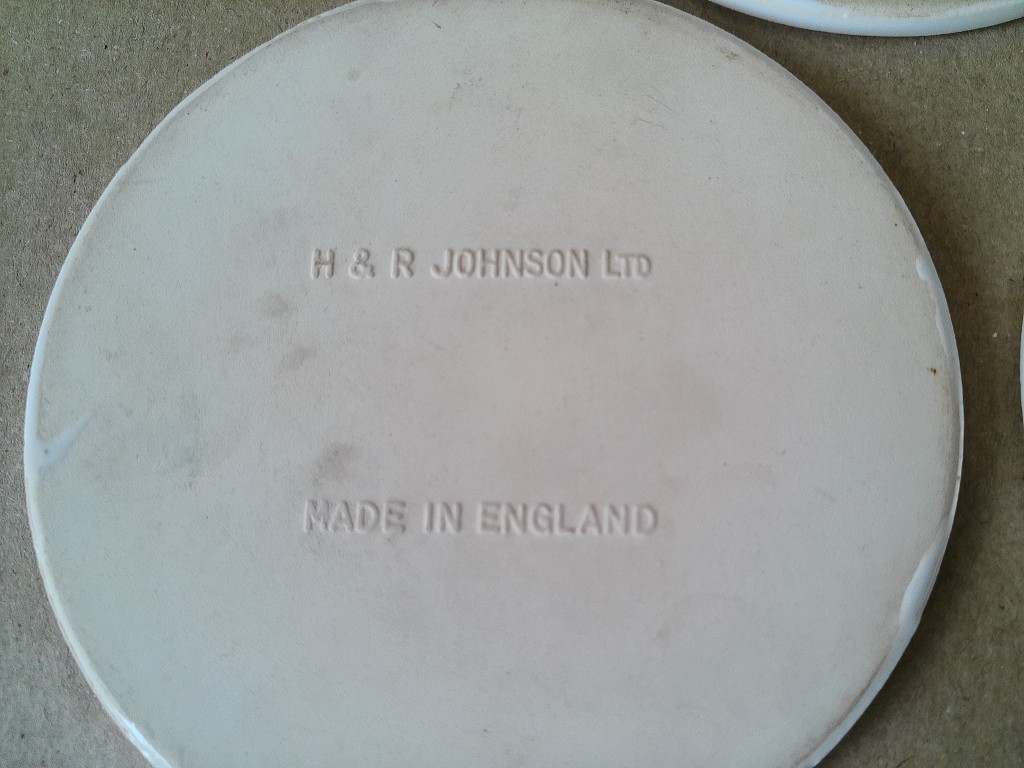 Set vintage tegeltjes of onderzetters met vogels H & R Johnson 9cm - Afbeelding 7