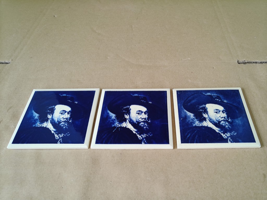 Vintage tegel Peter Paul Rubens zelfportret 11x11cm - Afbeelding 5