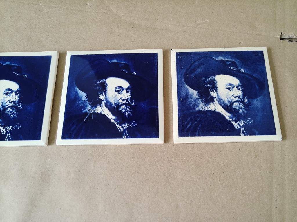 Vintage tegel Peter Paul Rubens zelfportret 11x11cm - Afbeelding 7