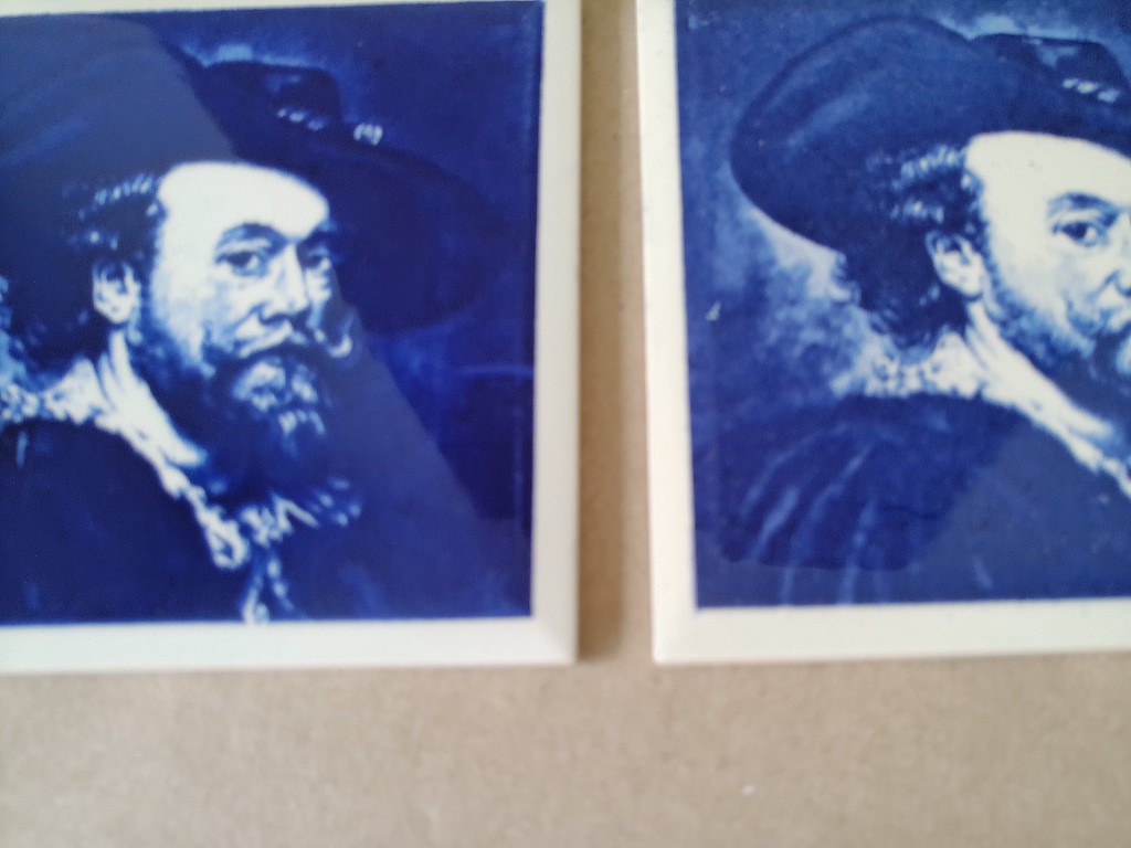 Vintage tegel Peter Paul Rubens zelfportret 11x11cm - Afbeelding 8