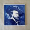 Vintage tegel Peter Paul Rubens zelfportret 15x15cm