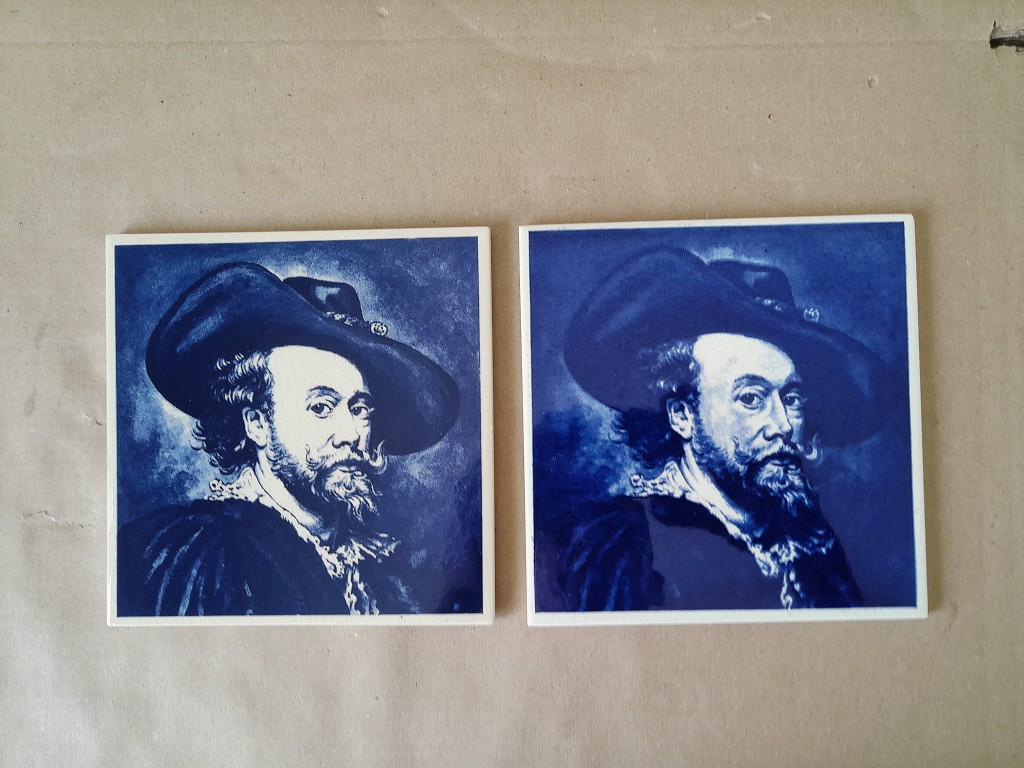 Vintage tegel Peter Paul Rubens zelfportret 15x15cm - Afbeelding 6
