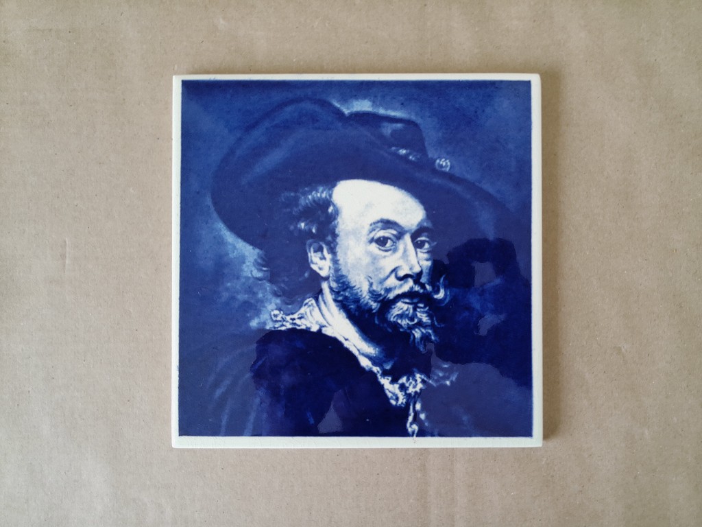 Vintage tegel Peter Paul Rubens zelfportret 15x15cm - Afbeelding 8