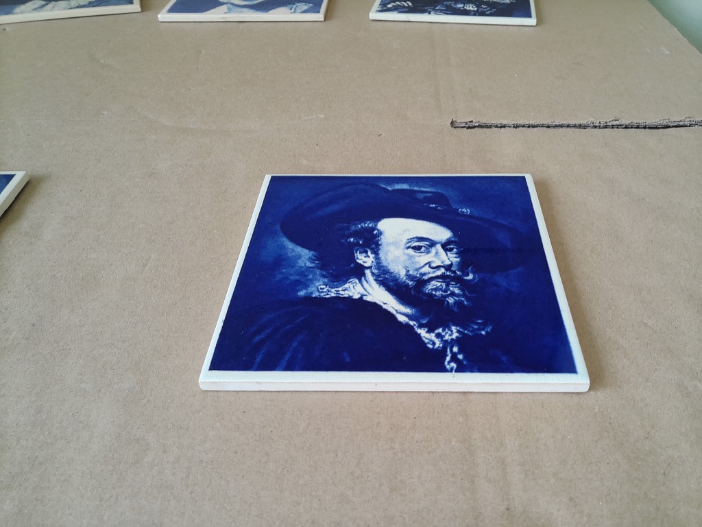 Vintage tegel Peter Paul Rubens zelfportret 15x15cm - Afbeelding 9