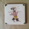 Vintage tegel met Hollandse visser 12x12cm