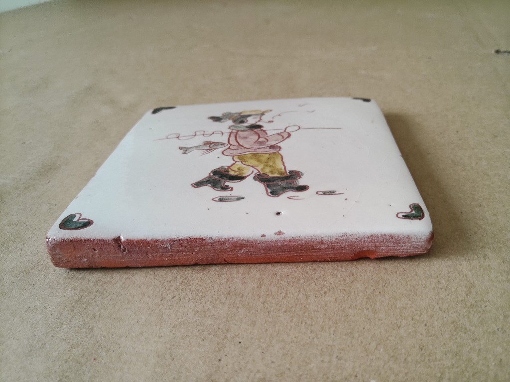 Vintage tegel met Hollandse visser 12x12cm - Afbeelding 12