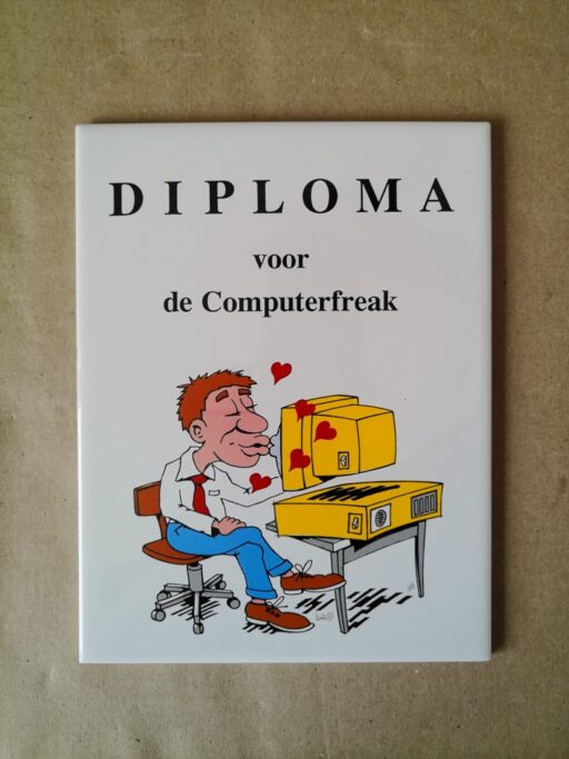 Vintage Sphinx tegel Diploma voor de Computerfreak