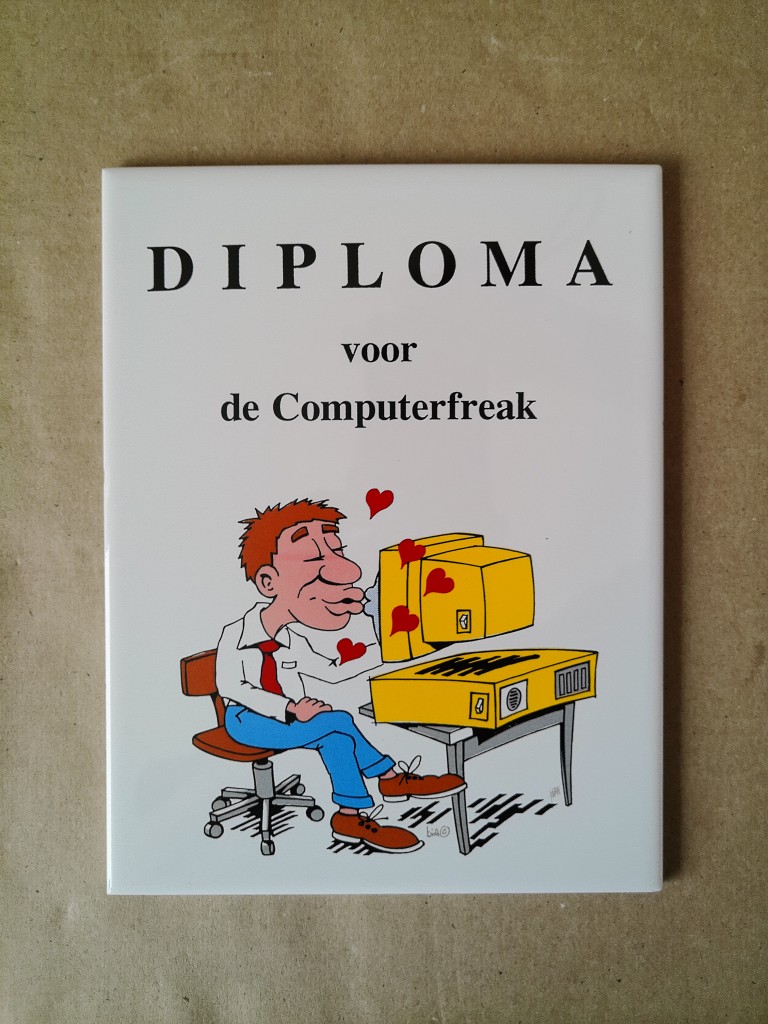 Vintage Sphinx tegel Diploma voor de Computerfreak