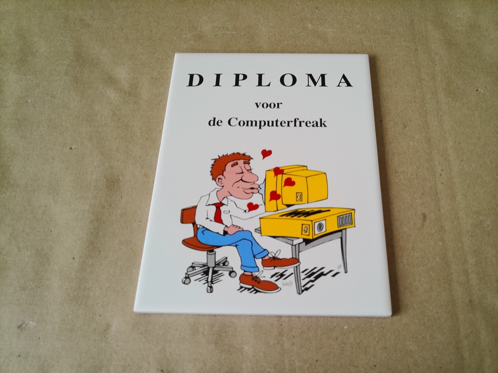 Vintage Sphinx tegel Diploma voor de Computerfreak 15x20cm - Afbeelding 2