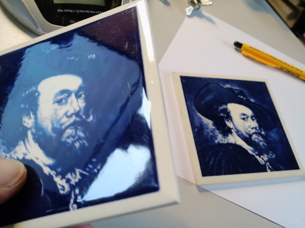 Vintage tegel Peter Paul Rubens zelfportret 11x11cm - Afbeelding 12